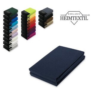 Jersey Spannbettlaken Premium  Marke Doppelpack  90 - 100 x 200 cm Navyblau
