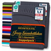 Jersey Spannbettlaken Premium Doppelpack  90 - 100 x 200...