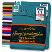 Jersey Spannbettlaken Premium Doppelpack  90 - 100 x 200...