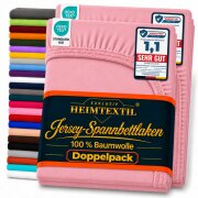 Jersey Spannbettlaken Premium Doppelpack  90 - 100 x 200...