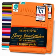 Jersey Spannbettlaken Premium Doppelpack  90 - 100 x 200...
