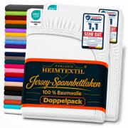 Jersey Spannbettlaken Premium Doppelpack  90 - 100 x 200...