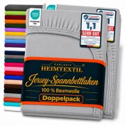 Jersey Spannbettlaken Premium Doppelpack  120 x 200 cm Grau
