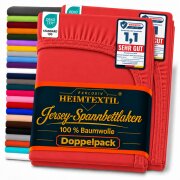 Jersey Spannbettlaken Premium Doppelpack  90 - 100 x 200...