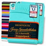 Jersey Spannbettlaken Premium Doppelpack  90 - 100 x 200...