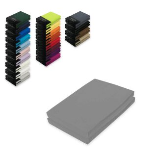 Jersey Spannbettlaken Doppelpack 200 x 220 cm Grau