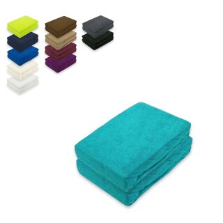 Frottee Spannbettlaken Doppelpack 140 - 160 x 200 cm Türkis