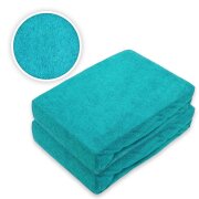 Frottee Spannbettlaken Doppelpack 140 - 160 x 200 cm Türkis