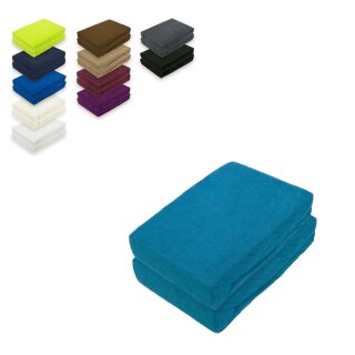 Frottee Spannbettlaken Doppelpack 180 - 200 x 200 cm Petrol