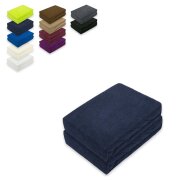 Frottee Spannbettlaken Doppelpack 200 x 220 cm Navyblau