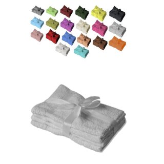 4 x Handtuch 500 g/m²  50 x 100 cm Silber