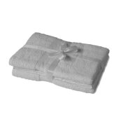 4 x Saunatuch 500 g/m²  80 x 200 cm Silber