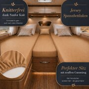 EXKLUSIV HEIMTEXTIL Jersey Spannbettlaken Set Wohnmobil Sand