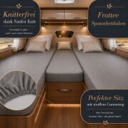 EXKLUSIV HEIMTEXTIL  Frottee Spannbettlaken Set für Wohnmobile  Grau