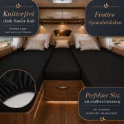 EXKLUSIV HEIMTEXTIL  Frottee Spannbettlaken Set für Wohnmobile  Schwarz