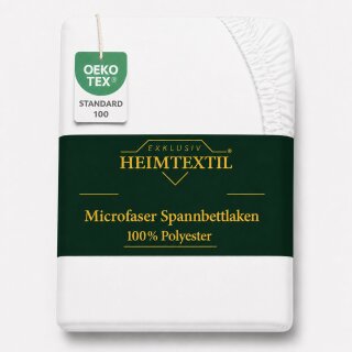 Microfaser Spannbettlaken - Spannbetttuch 90-100x200 cm - Atmungsaktiv, Knitterfrei & Pflegeleicht – OEKO-TEX Bettlaken mit Rundumgummi - Weiß