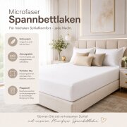 Microfaser Spannbettlaken - Spannbetttuch 90-100x200 cm - Atmungsaktiv, Knitterfrei & Pflegeleicht – OEKO-TEX Bettlaken mit Rundumgummi - Weiß