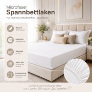 Microfaser Spannbettlaken - Spannbetttuch 90-100x200 cm - Atmungsaktiv, Knitterfrei & Pflegeleicht – OEKO-TEX Bettlaken mit Rundumgummi - Weiß