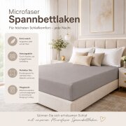 Microfaser Spannbettlaken - Spannbetttuch 120x200 cm – Atmungsaktiv, Knitterfrei & Pflegeleicht – OEKO-TEX Bettlaken mit Rundumgummi  - Grau