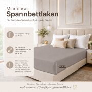 Microfaser Spannbettlaken - Spannbetttuch 120x200 cm – Atmungsaktiv, Knitterfrei & Pflegeleicht – OEKO-TEX Bettlaken mit Rundumgummi  - Grau