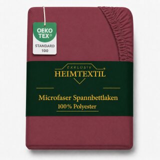 Microfaser Spannbettlaken - Spannbetttuch 140-160x200 cm – Atmungsaktiv, Knitterfrei & Pflegeleicht – OEKO-TEX Bettlaken mit Rundumgummi - Bordeaux