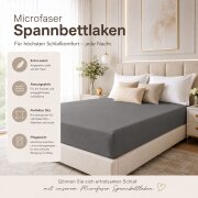 Microfaser Spannbettlaken - Spannbetttuch 180-200x200 cm – Atmungsaktiv, Knitterfrei & Pflegeleicht – OEKO-TEX Bettlaken mit Rundumgummi - Anthrazit