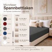 Microfaser Spannbettlaken - Spannbetttuch 180-200x200 cm – Atmungsaktiv, Knitterfrei & Pflegeleicht – OEKO-TEX Bettlaken mit Rundumgummi - Anthrazit
