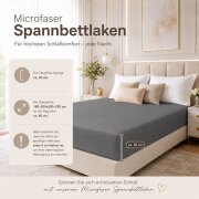 Microfaser Spannbettlaken - Spannbetttuch 180-200x200 cm – Atmungsaktiv, Knitterfrei & Pflegeleicht – OEKO-TEX Bettlaken mit Rundumgummi - Anthrazit