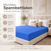 Microfaser Spannbettlaken - Spannbetttuch 180-200x220cm – Atmungsaktiv, Knitterfrei & Pflegeleicht – OEKO-TEX Bettlaken mit Rundumgummi - Royalblau