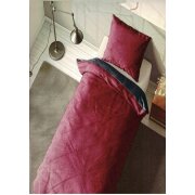 Winter Wende Bettwäsche 2 teilig Cashmere Touch Reißverschluss 135 x200 cm + 80 x80 cm Anthrazit / Bordeaux