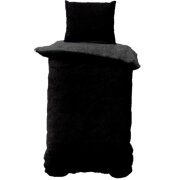 Winter Wende Bettwäsche 2 teilig Cashmere Touch Reißverschluss 135 x200 cm + 80 x80 cm Grau / Schwarz