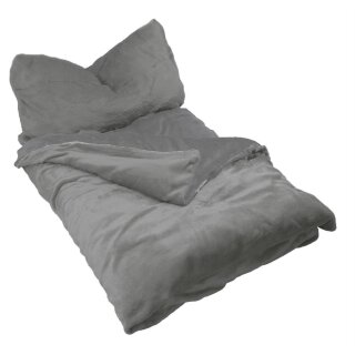 Winter Uni Bettwäsche 2 teilig Cashmere Touch Reißverschluss 135 x200 cm + 80 x80 cm Grau