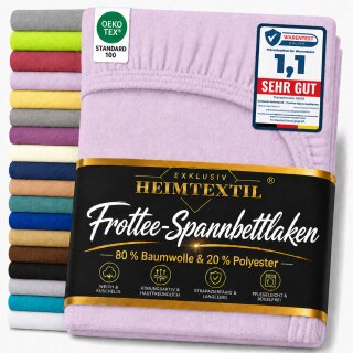 EXKLUSIV HEIMTEXTIL Frottee Spannbettlaken 90 - 100 x 200 cm Flieder