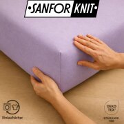 EXKLUSIV HEIMTEXTIL Frottee Spannbettlaken 90 - 100 x 200 cm Flieder 80% Baumwolle 20% Polyester  Öko - Tex Zertifiziert Bed-Sheet Bettlaken Spannbetttuch Topper Leinentuch