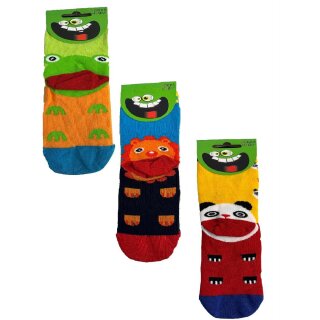 Kindersöckchen 3er Pack 31-34 Lustige Tiere Farbsortierung 3