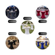 Stehtischhusse für Bistrotisch mit 4 verstärkten Fußlaschen elastisch Stretch OEKO-TEX zertifiziert  Ø 60-65x110-120 cm Anthrazit (2 Stück)