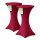 Stehtischhusse für Bistrotisch mit 4 verstärkten Fußlaschen elastisch Stretch OEKO-TEX zertifiziert  Ø 60-65x110-120 cm Bordeaux (2 Stück)