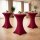Stehtischhusse für Bistrotisch mit 4 verstärkten Fußlaschen elastisch Stretch OEKO-TEX zertifiziert  Ø 60-65x110-120 cm Bordeaux (2 Stück)