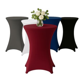 Stehtischhusse für Bistrotisch mit 4 Fußlaschen elastisch Stretch   Ø 70-75x110-120 cm Bordeaux (1 Stück)