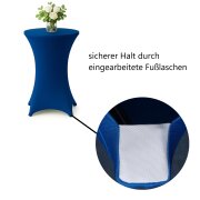 Stehtischhusse für Bistrotisch mit 4 Fußlaschen elastisch Stretch   Ø 70-75x110-120 cm Bordeaux (5 Stück)