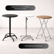 Stehtischhusse für Bistrotisch mit 4 verstärkten Fußlaschen elastisch Stretch OEKO-TEX zertifiziert  Ø 80-85x110-120 cm Bordeaux (2 Stück)