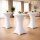 Stehtischhusse für Bistrotisch mit 4 verstärkten Fußlaschen elastisch Stretch OEKO-TEX zertifiziert  Ø 80-85x110-120 cm Weiss (5 Stück)