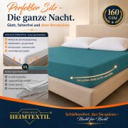 Jersey Spannbettlaken Deluxe 180 - 200 x 200 cm Petrol