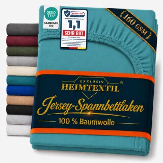 Jersey Spannbettlaken Deluxe 120 x 200 cm Petrol
