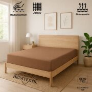 EXKLUSIV HEIMTEXTIL Jersey Spannbettlaken 70 x140 cm Nougat 100% Baumwolle Öko - Tex Zertifiziert Bed-Sheet Bettlaken Spannbetttuch