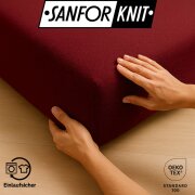EXKLUSIV HEIMTEXTIL Jersey Spannbettlaken 70 x140 cm Bordeaux 100% Baumwolle Öko - Tex Zertifiziert Bed-Sheet Bettlaken Spannbetttuch