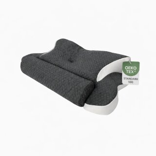 EXKLUSIV HEIMTEXTIL Ergonomisches Nackenstützkissen für Rücken, Seiten & Bauchschläfer - Memory Foam - hautfreundlicher Bambus Bezug - Oeko Tex® zertifiziert - 2in1 Funktion mit abnehmbarer Nackenrolle - 60x38 cm