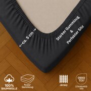 EXKLUSIV HEIMTEXTIL Jersey Spannbettlaken Premium 100 x 200 cm Anthrazit 100% Baumwolle Öko - Tex Zertifiziert Bed-Sheet Bettlaken Spannbetttuch Topper Leinentuch