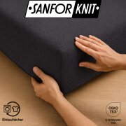 EXKLUSIV HEIMTEXTIL Jersey Spannbettlaken Premium 100 x 200 cm Anthrazit 100% Baumwolle Öko - Tex Zertifiziert Bed-Sheet Bettlaken Spannbetttuch Topper Leinentuch