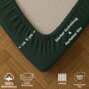 EXKLUSIV HEIMTEXTIL Jersey Spannbettlaken Premium 100 x 200 cm Dunkelgrün 100% Baumwolle Öko - Tex Zertifiziert Bed-Sheet Bettlaken Spannbetttuch Topper Leinentuch